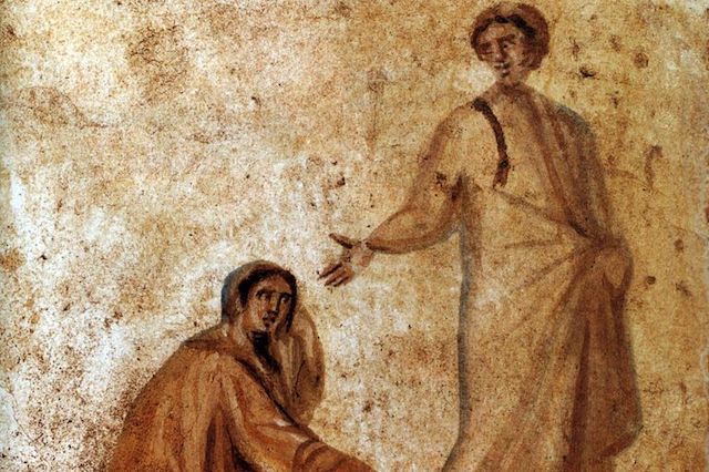 The woman touched the garment of Jesus